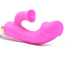 Load image into Gallery viewer, 12-Speed Rechargeable Silicone Penis Vibrator with Tongue