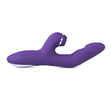 Load image into Gallery viewer, 10-Speed Purple Color Silicone G-Spot Vibrator with Clitoral Massager and Heating Function