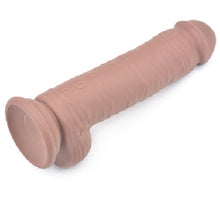 Load image into Gallery viewer, 10 Functions Silicone Rechargeable Vibrating and Rotating Brown Realistic Dildo
