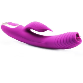 20-Speed Silicone Rabbit Vibrator with Vibrating Tongue