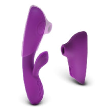 Load image into Gallery viewer, 12-Speed Purple Color Rechargeable Silicone Vibrator with Sucking Function Accessory
