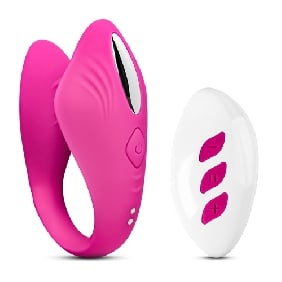 Pink Color 9 Speeds Remote Control Rechargeable Clitoral and G-Spot Couple Vibrator ( Model II )