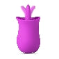 Load image into Gallery viewer, 10 Speeds Purple Color Silicone Flower Shape Vibrator with Tongue
