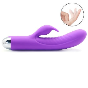 Silicone Rabbit Vibrator with Finger Flicking Function